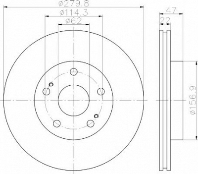 HELLA PAGID 8dd355116771 -  Тормозной диск